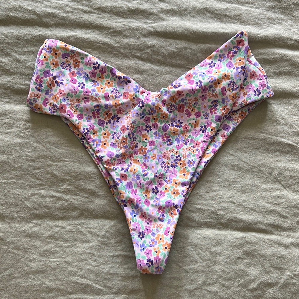 Skatie Floral Bikini Bottoms in Lavender, Pink, Orange
